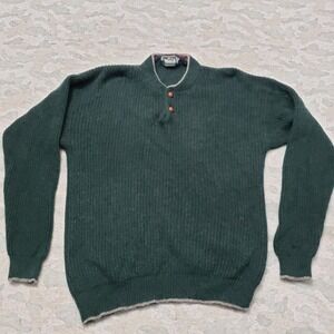 Vintage Woolrich Sweater Mens Large Green Wool Long Sleeve